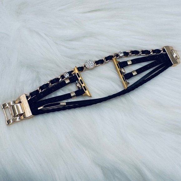 Black Themed Smart Watchband for Apple Watch 42/44/45 - Picture 3 of 5